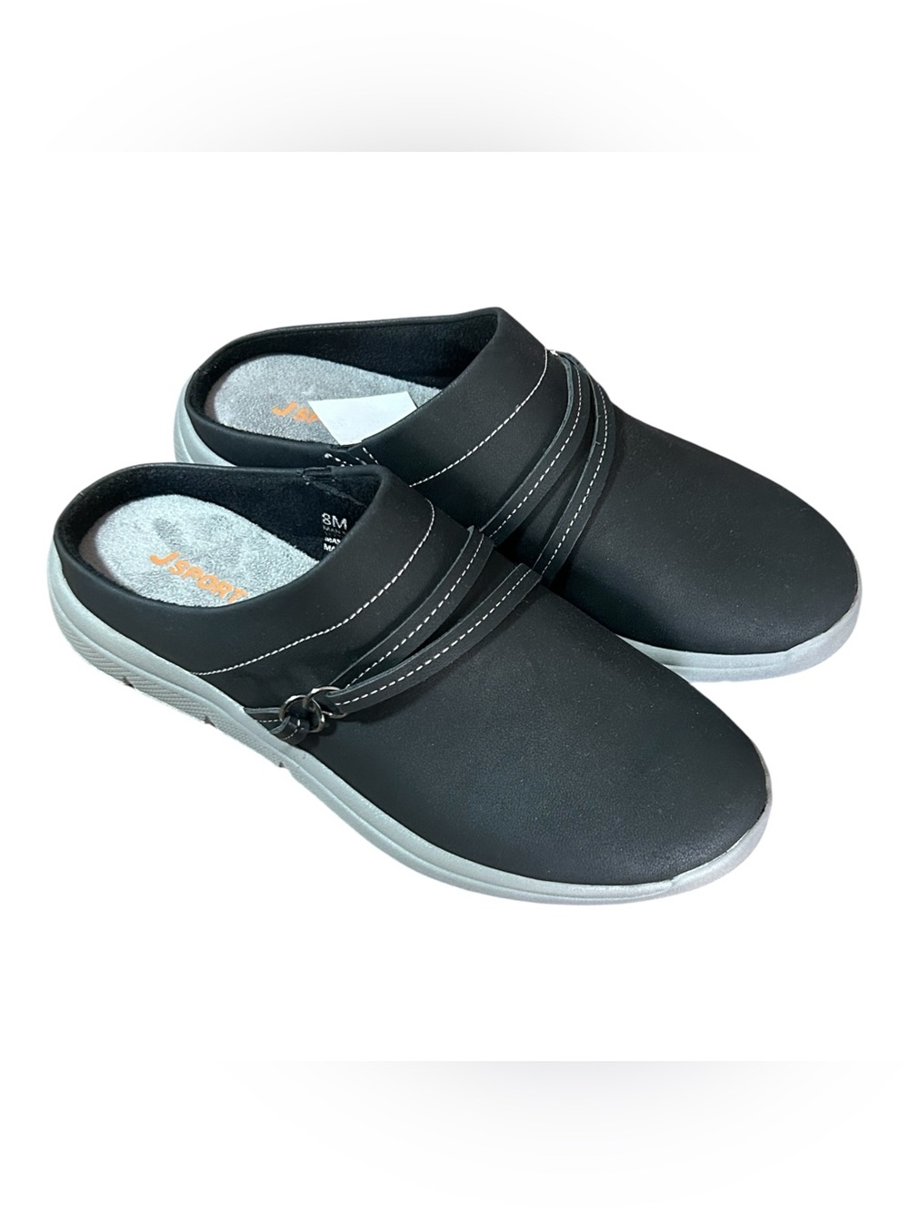 JSport Women's Black Slip-On Gina Mules